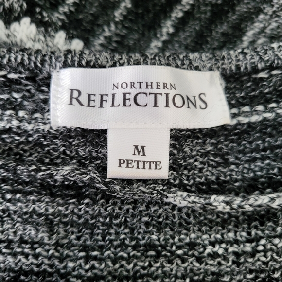 Northern Reflections Striped Open-Front Cardigan, Petite M - Picture 5 of 9